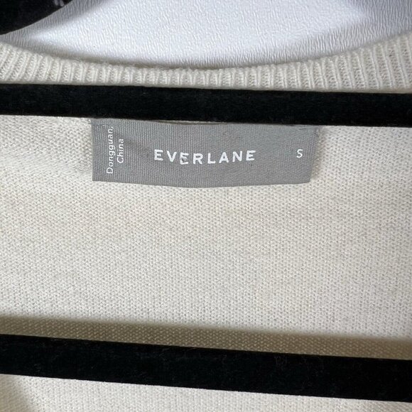 Everlane Womens Small 100% Cashmere V-Neck Sweater Beige Quiet Luxury Minimalist - Picture 9 of 11